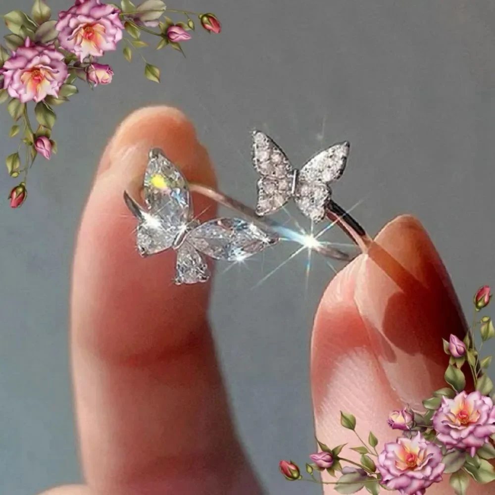 ‎Copper Butterfly Decor Cuff Ring